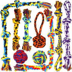 SHARLOVY front packaging showing 9-piece rope toy set and durable materials