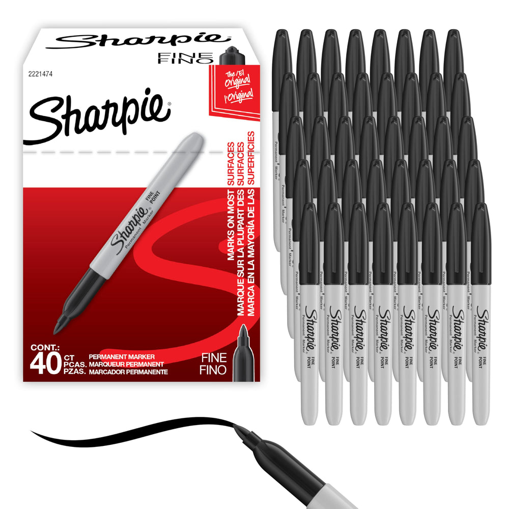 Sharpie paquete 40 negros mostrando la presentación y cantidad