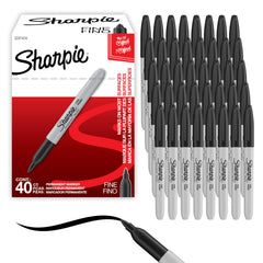 Sharpie paquete 40 negros mostrando la presentación y cantidad