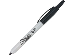 Sharpie trazo en papel demostrando tinta negra intensa y secado rápido