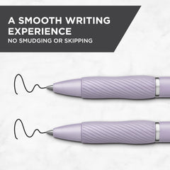 Sharpie S-Gel agarre Icy Violet destacando la textura y comodidad ergonómica