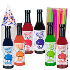shave-ice-syrups paquete completo seis sabores y accesorios para eventos