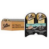 Sheba caja multipack frontal mostrando 24 bandejas, conveniencia para familias