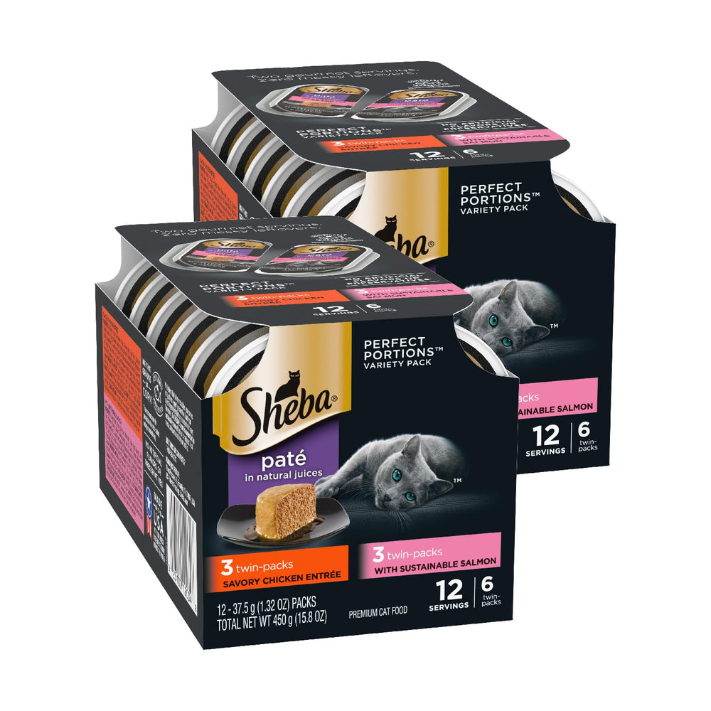 Sheba empaque frontal del multipack mostrando bandejas y marca