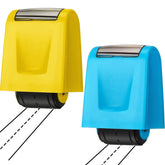 Sherr frontal del empaque mostrando las dos unidades y colores amarillo y azul, práctico para clases