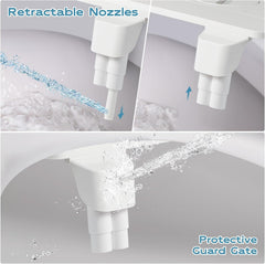 Shineforu dual-mode nozzle close-up demonstrating feminine and posterior spray options