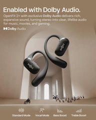 SHOKZ estuche abierto con auriculares dentro y batería accesible