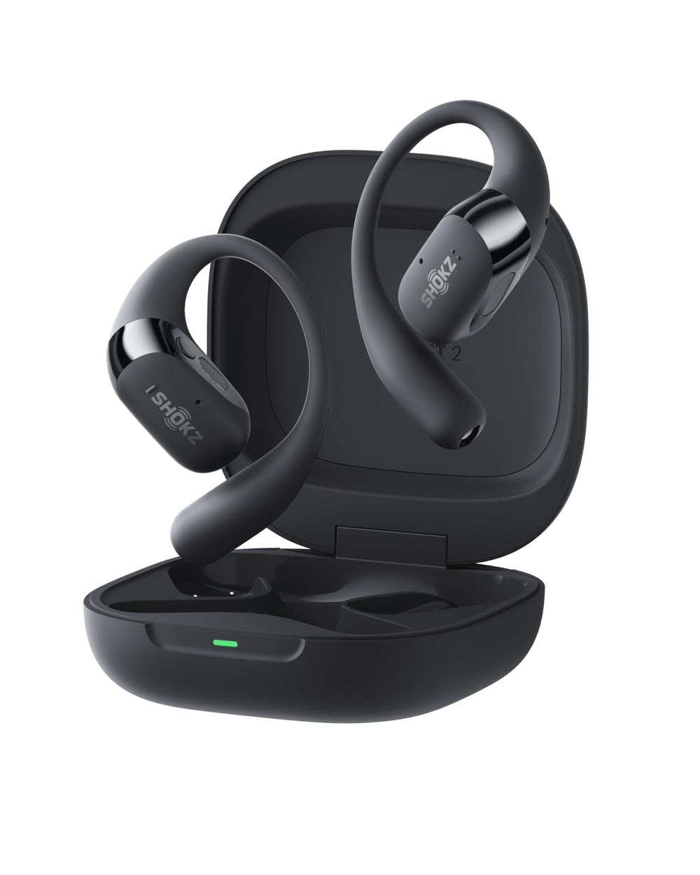 SHOKZ auriculares OpenFit 2+ frente empaquetado mostrando diseño y color