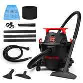 Shop-Vac vista frontal con accesorios listos para limpieza eficiente