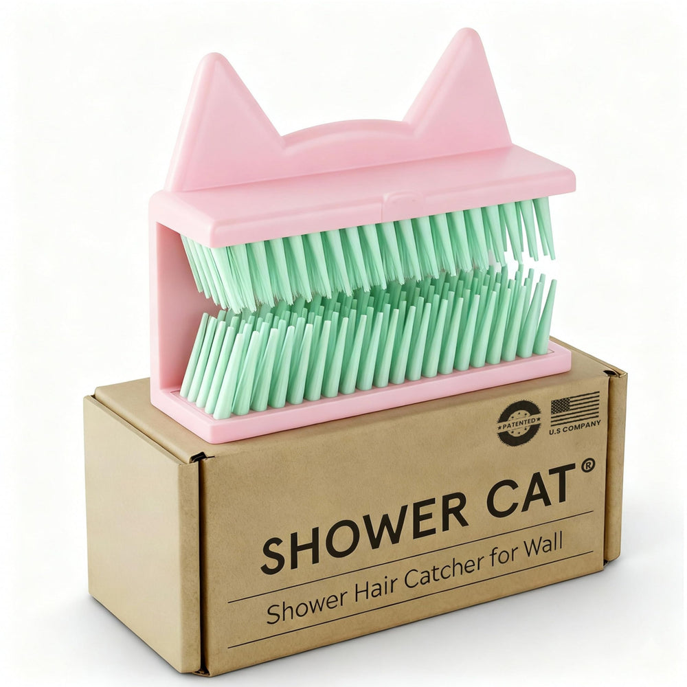 Shower Cat frontal mostrando el diseño y color rosa, fácil identificación