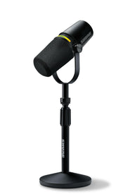 Shure MV7+ vista frontal con acabado negro para sonido profesional inmediato
