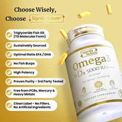 SIGNIFY NATURE etiqueta nutricional legible con concentraciones de EPA DHA y D3