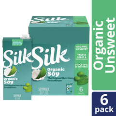 Silk detalle de etiqueta nutricional informando proteína y sin azúcar
