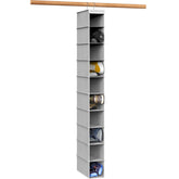Simple Houseware vista frontal del organizador colgante gris, maximiza espacio