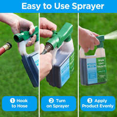 Simple Lawn Solutions rociador conectado a manguera para aplicación rápida