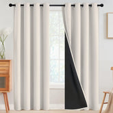 SimpleHome cream front panels shown on window, soft light blocked