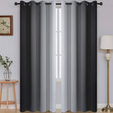 SimpleHome vista frontal del juego de cortinas ombre y su empaque elegante