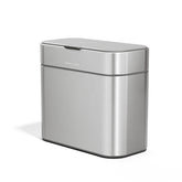 simplehuman caddy frontal en acero cepillado, diseño compacto y elegante