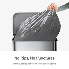 simplehuman detalle de las costuras soldadas que evitan roturas y fugas
