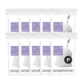 simplehuman frente del empaque Code P mostrando ajuste perfecto y beneficios
