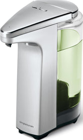 simplehuman dispensador frontal níquel cepillado aspecto elegante y fácil limpieza