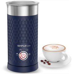 SIMPLETASTE vista frontal del espumador azul mostrando diseño compacto y moderno