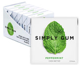 SIMPLY Gum frontal del paquete mostrando diseño y beneficios naturales