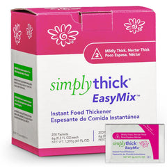 Simply Thick empaque frontal mostrando 200 sobres y beneficios claros