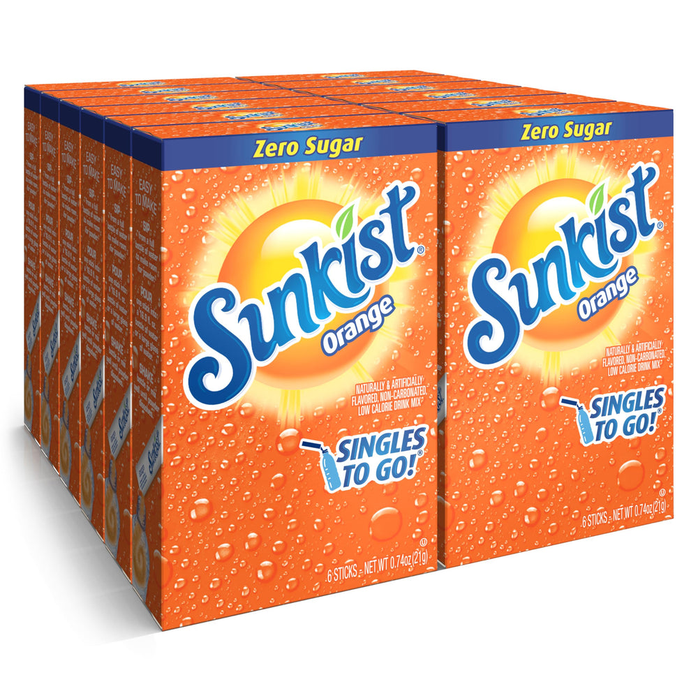 SINGLES TO GO! frente del empaque mostrando 72 sobres y conveniencia