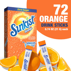 SINGLES TO GO! textura del polvo naranja, disolución rápida y uniforme
