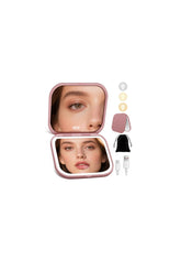 SisKokoro espejo frontal compacto rosa con luz útil para retoques