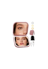 SisKokoro espejo frontal compacto rosa con luz útil para retoques