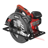 Skil sierra circular frontal mostrando carrocería robusta y agarre cómodo