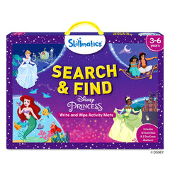 Skillmatics empaque frontal mostrando princesas Disney y beneficio educativo