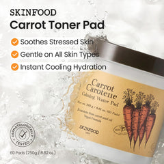 SKINFOOD pad en mano listo para usar, demostrando tamaño práctico y facilidad de aplicación