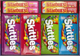 Skittles and Starburst front box showing assortment and branding, convenient bulk supply