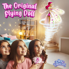 Sky Dancers detalle de alas flexibles de Fuchsia Fantasy para vuelos estables