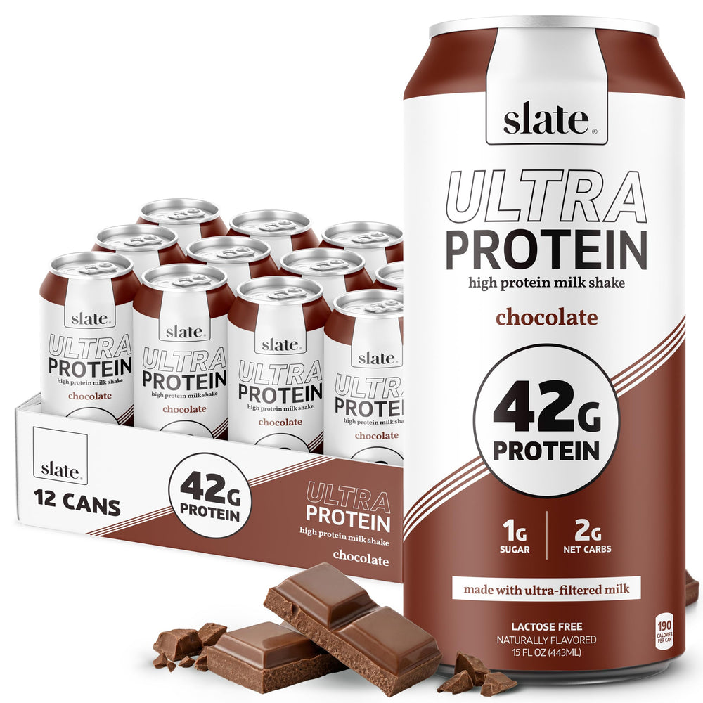 Slate lata frontal mostrando diseño y sabor chocolate para conveniencia inmediata
