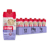 SlimFast frente del envase mostrando sabor vainilla y conveniencia portátil