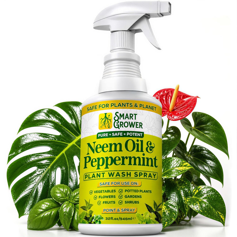 Smart Grower envase frontal de Neem Oil con menta, presentación clara y tamaño