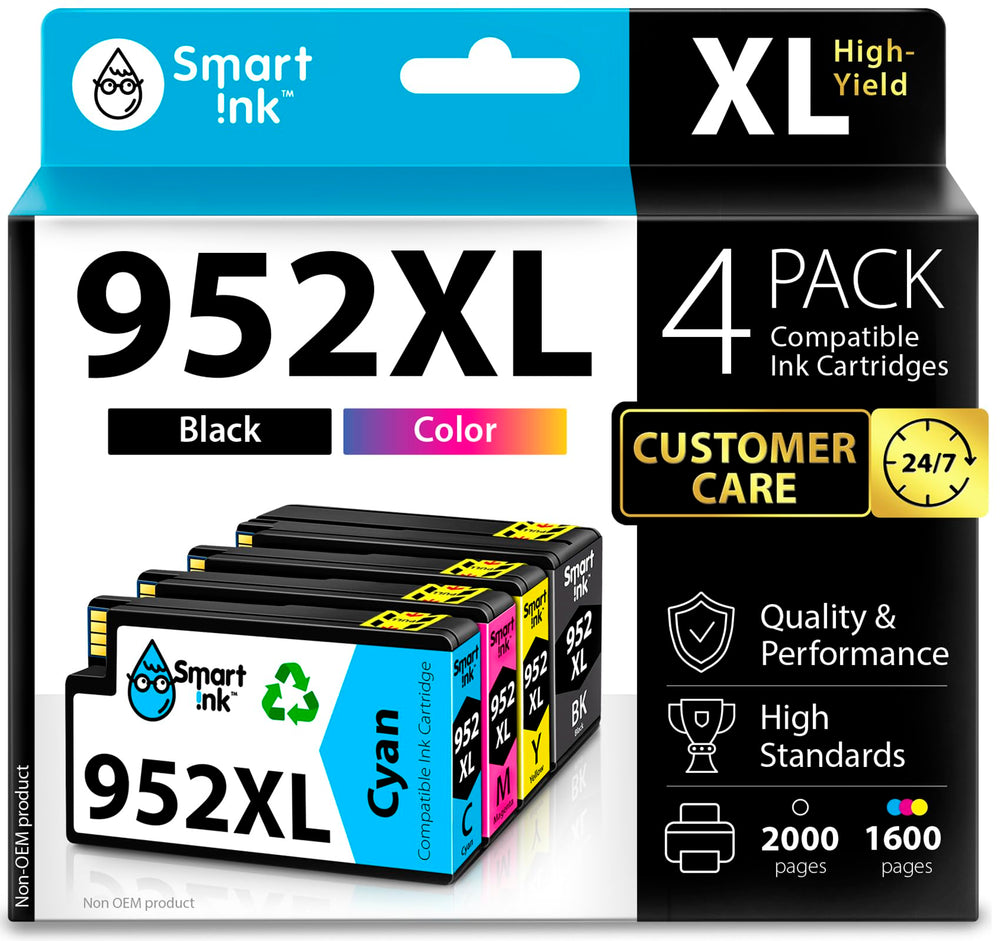 Smart Ink frente del empaque mostrando pack 4 y beneficios de ahorro