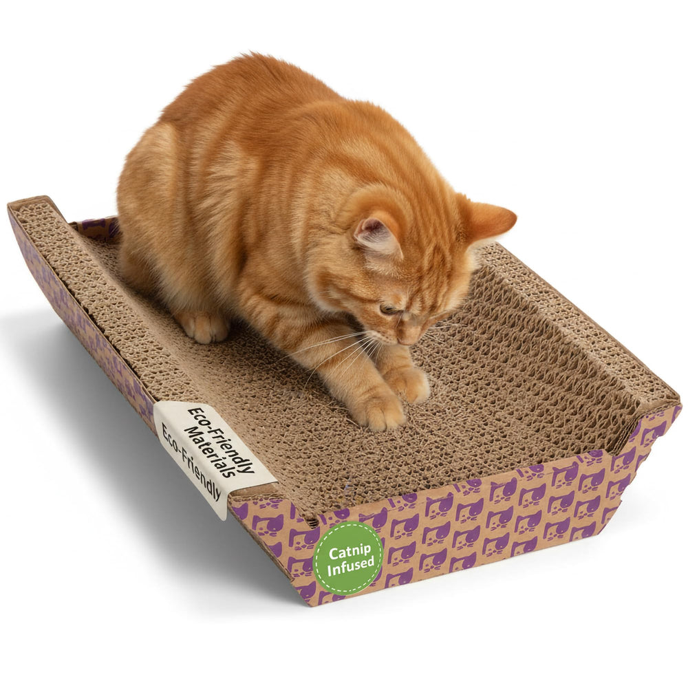 SmartyKat vista frontal del chaise que muestra forma y beneficio de acunar al gato