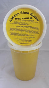 SmellGood envase frontal de manteca de karité 32 oz mostrando etiqueta clara y origen