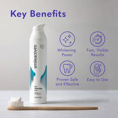 smileactives gel sobre pasta de dientes demostrando mezcla sencilla