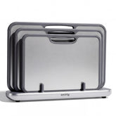 SMIRLY frente del set en empaque y borde plateado, organiza la cocina