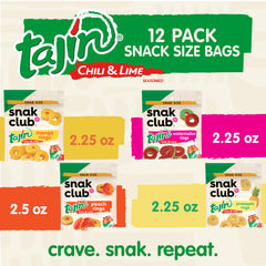 Snak Club primer plano del recubrimiento Tajín mostrando contraste de sabor