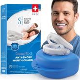 SnoreLessNow Somnofit-S frontal con empaque, transmite confianza