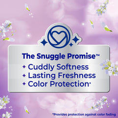 Snuggle envase 80oz con etiqueta visible, rendimiento de 188 cargas por botella
