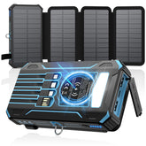 SOARAISE vista frontal del power bank mostrando paneles y puertos, energía portable