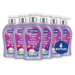 Softsoap frasco frontal Lavanda y Karité mostrando etiqueta y beneficio hidratante